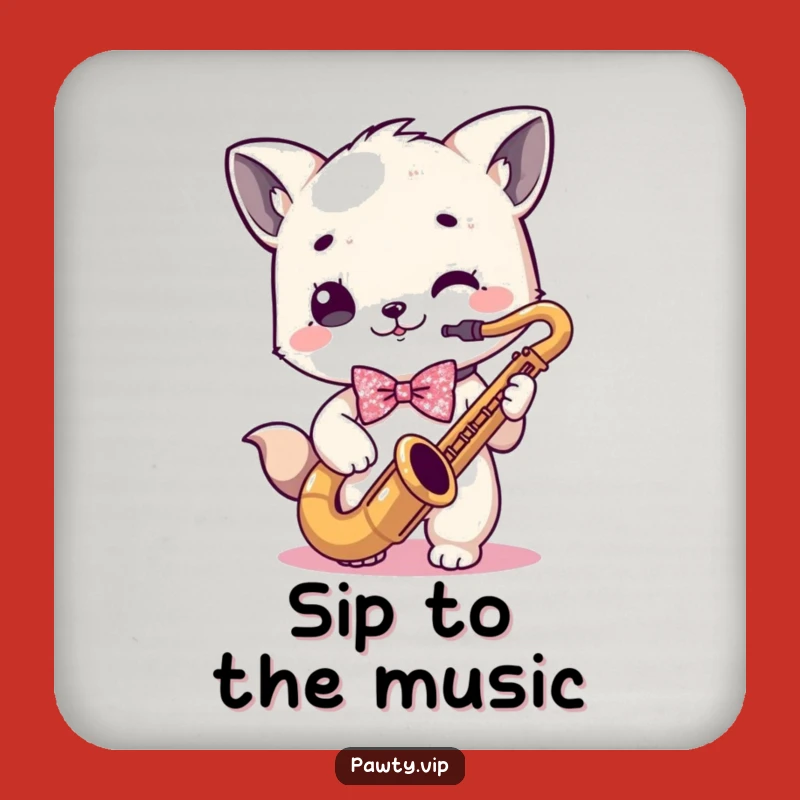 Funny Kawaii Animal Saxophone Coaster - Protect Surfaces Gift