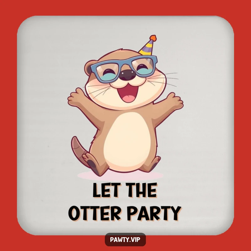 Funny Otter Drink Coaster, Party Glasses Otter Protector, Perfect Joyful Gift