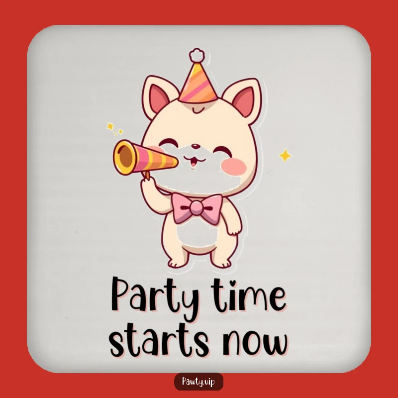 Funny Party Horn Coaster: Bowtie Creature's Table Protection & Gift