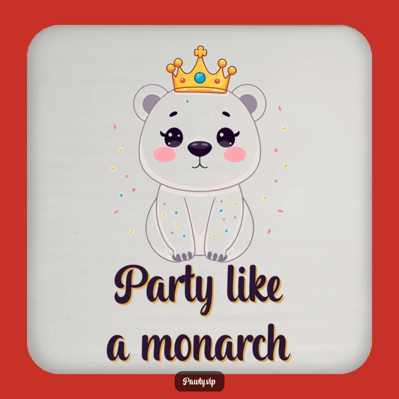 Funny Polar Bear Coasters: Dazzling Crown Bear Coasters, Perfect Regal Bar Gift