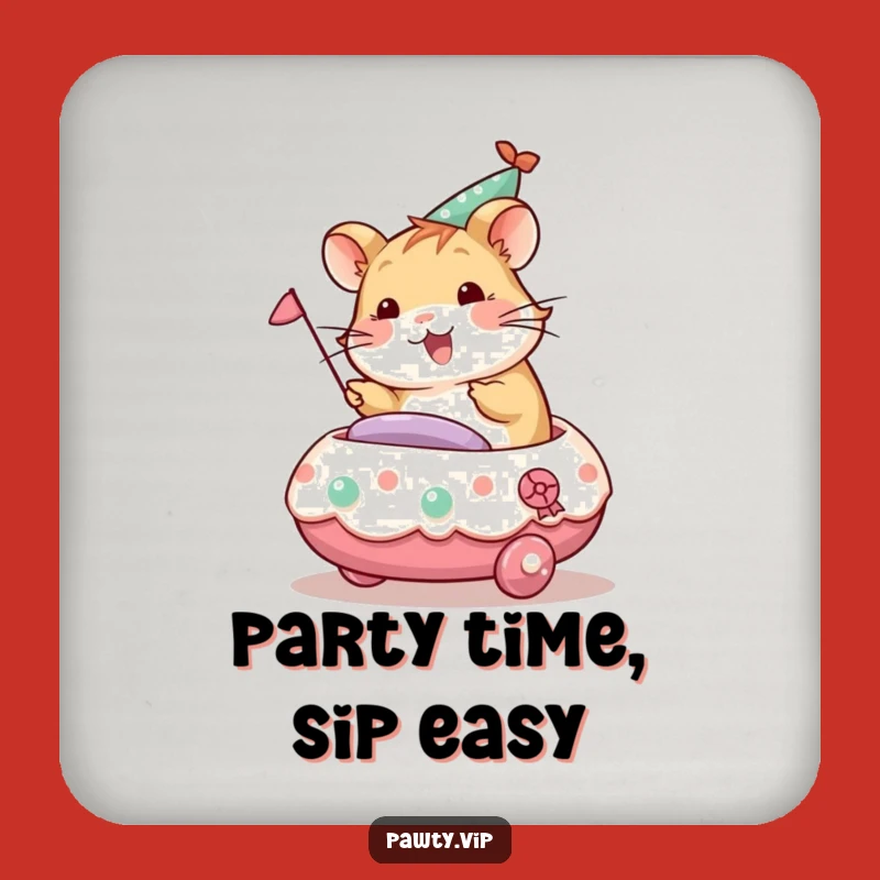 Funny Hamster Party Coasters: Cheerful Table Protection Gift Set
