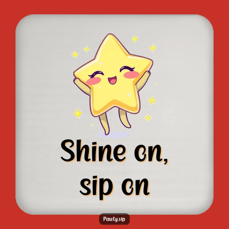 Funny Star Coaster Set: Winking Jigging Celestial Protector, Fun Gift