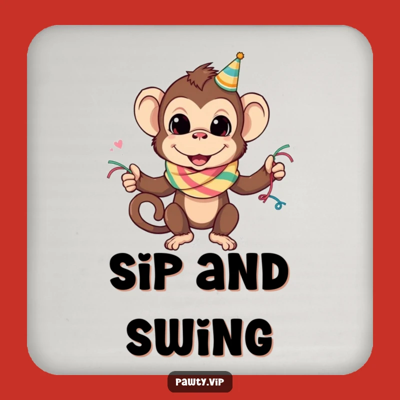 Funny Monkey Party Scarf Coaster: Hilarious Protection for Your Surfaces