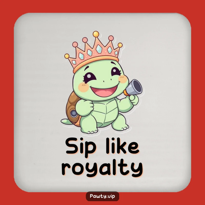 Funny Giggling Turtle Crown Coaster: Hilarious Protection for Party Surfaces