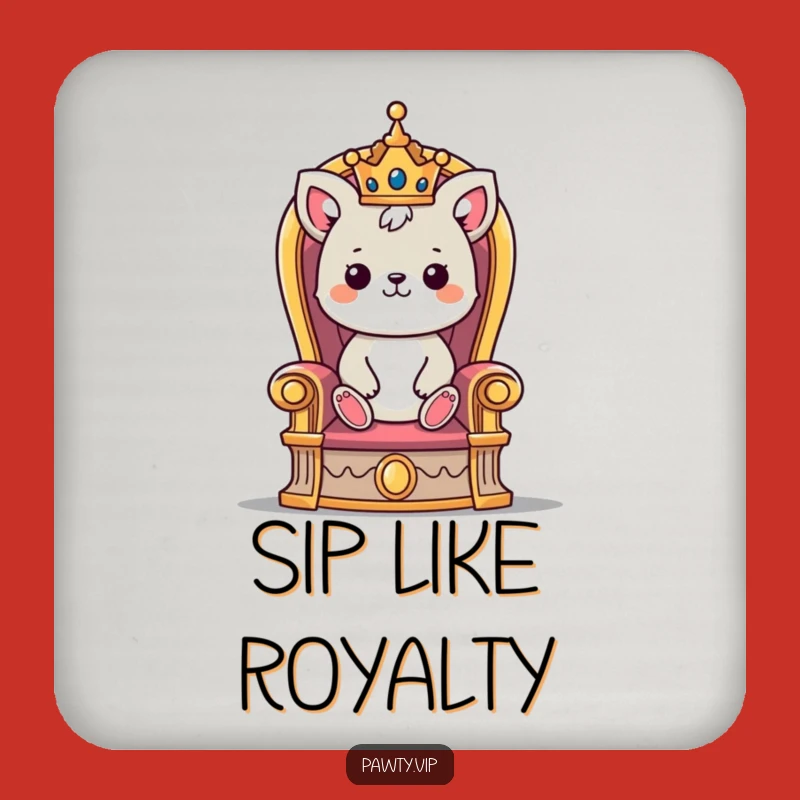 Funny Royal Animal Throne Coaster: Protect Surfaces with Majestic Humor Gift