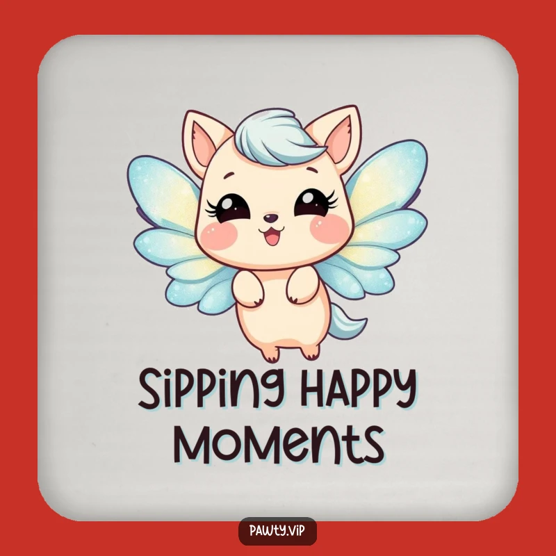 Funny Glittery Wings Coaster - Joyful Animal Decor - Cute Funny Gift!