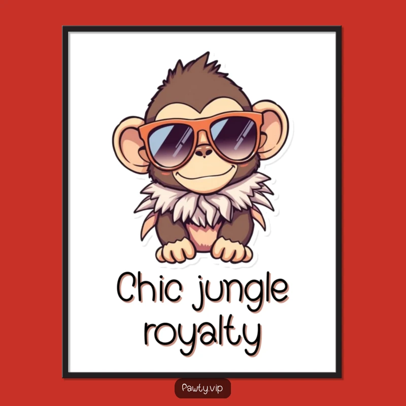 Funny Monkey Sunglasses Boa Poster – Dapper Animal Art for Walls