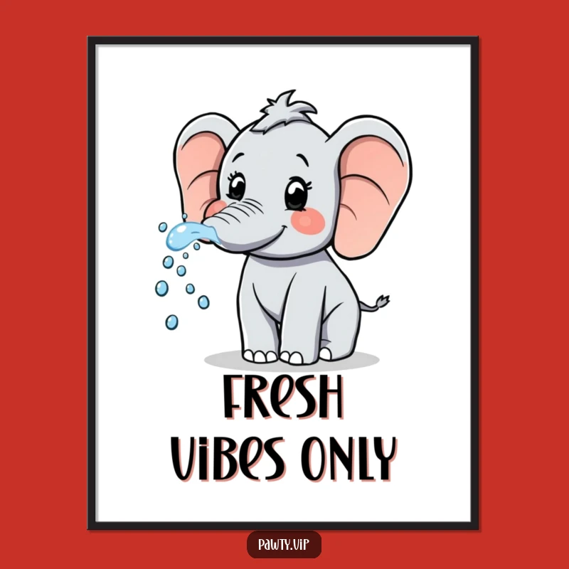 Funny Elephant Sparkle Spray Poster: Hilarious Wall Art for Playful Spaces
