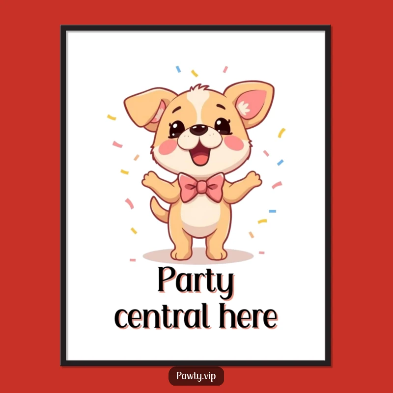 Funny Dog Poster: Dancing Celebrations and Joyful Wall Art