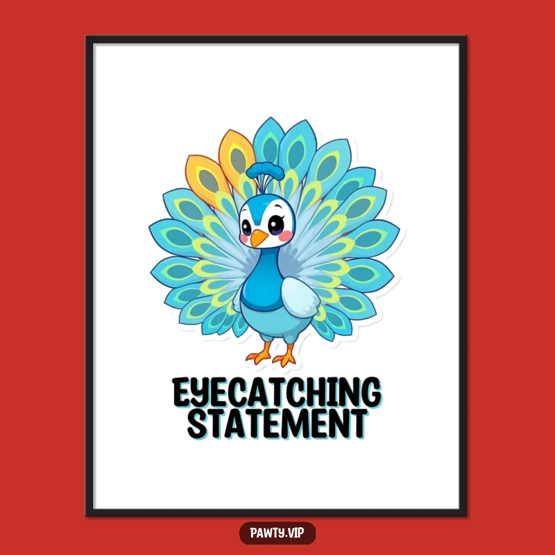 Funny Peacock Pride Poster – Vibrant Bird Art for Your Walls