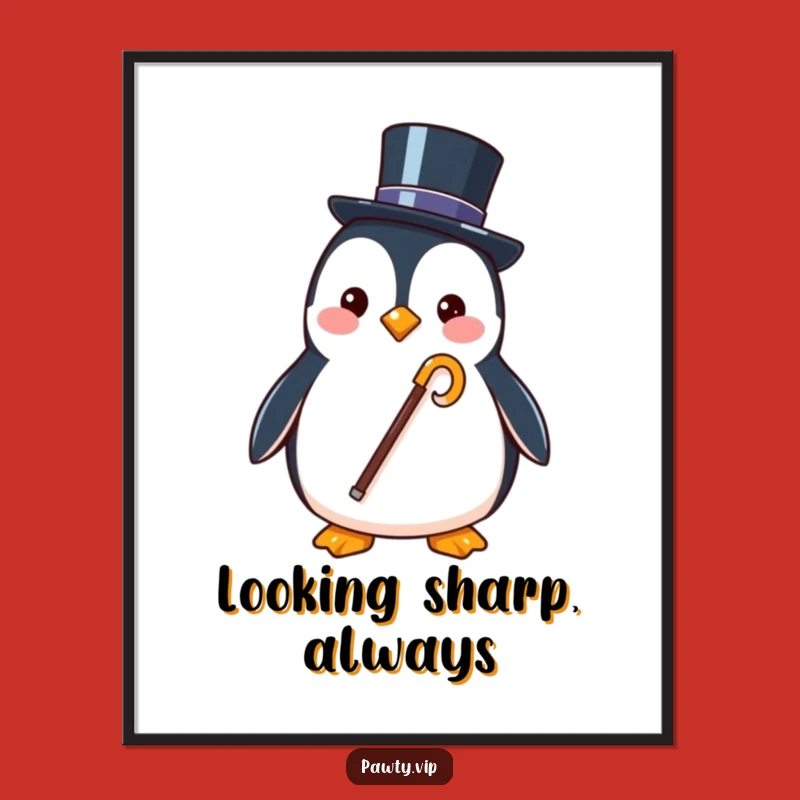 Funny Penguin Poster: Classy Wall Art for a Laugh!