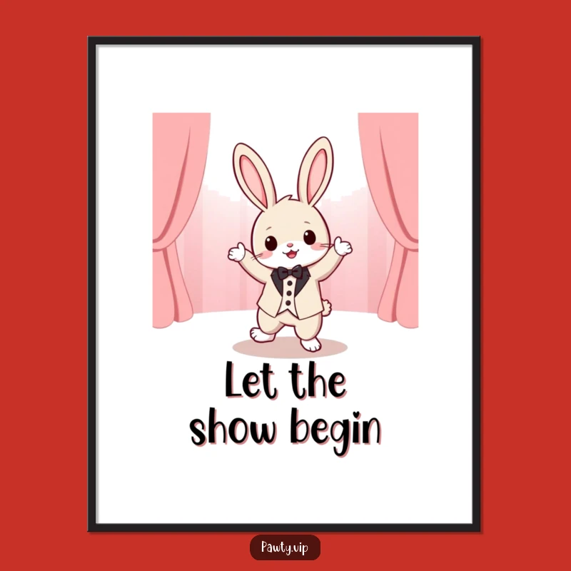 Funny Tuxedo Rabbit Dancing Poster: Add Whimsy and Humor to Your Walls with Cute Art