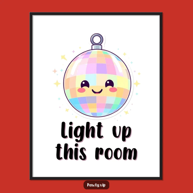 Funny Disco Ball Poster: Lights & Smiles for Vibrant Wall Art