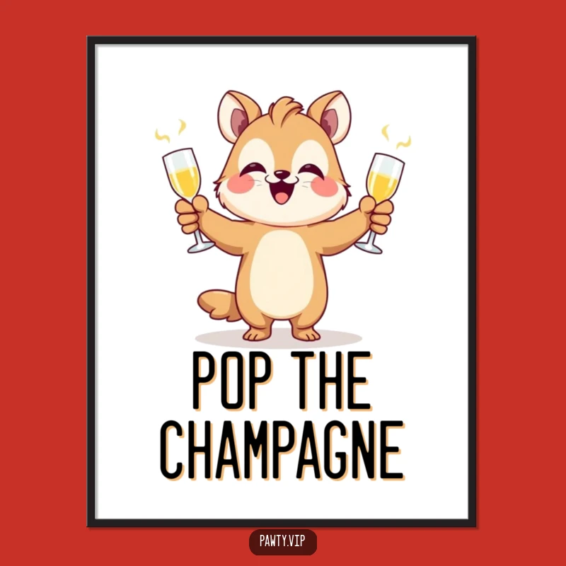 Funny Juggling Celebration Poster - Hilarious Animal Art for Festive Decor