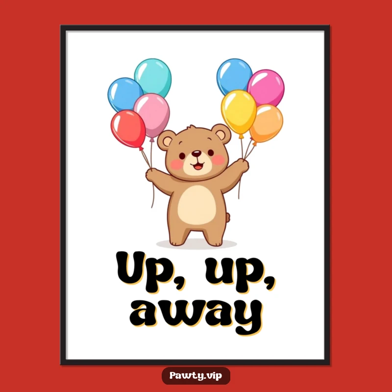 Funny Juggling Bear Balloons Poster: Joyful Art for Your Walls