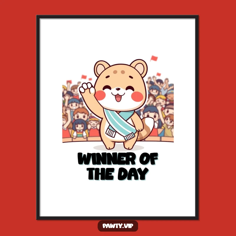 Funny Winner Animal Poster - Star Waves Art - Hilarious Funny Gift!