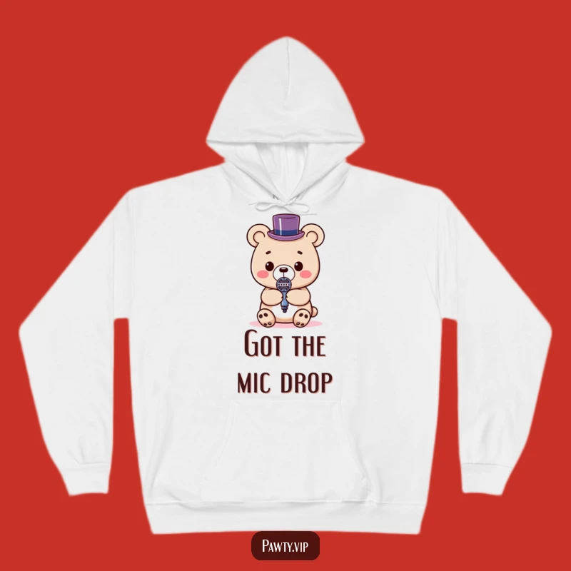 Cozy Funny Kawaii Bear Microphone Hoodie: Star Performance Gift