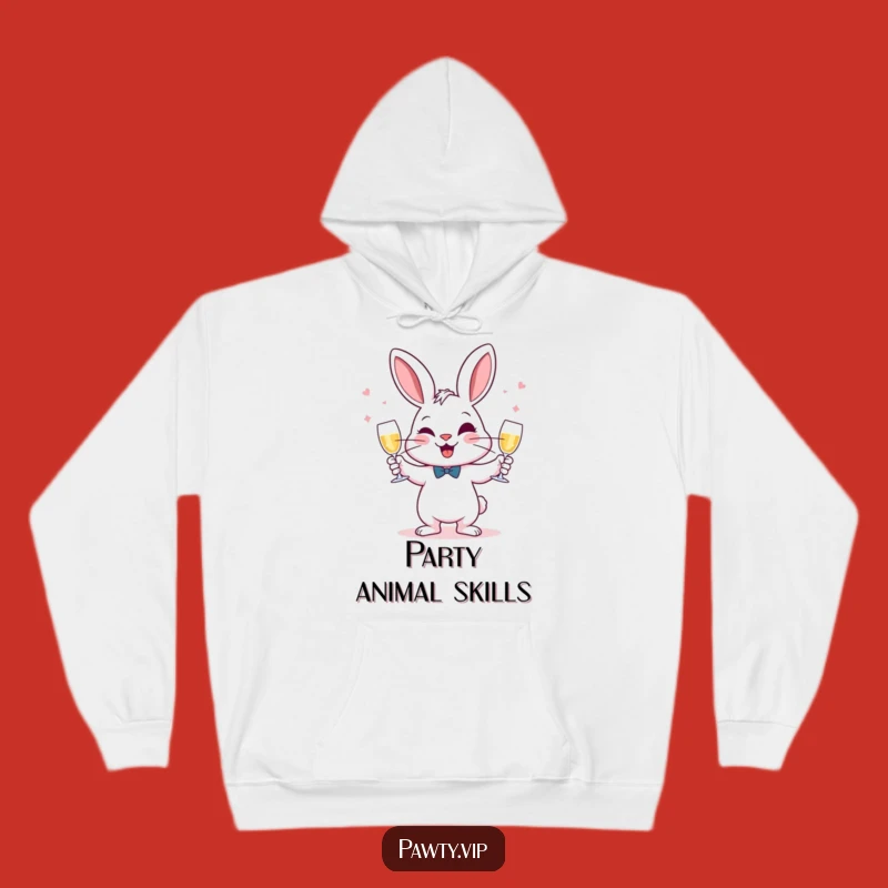 Cozy Up to Cheers: Funny Juggling Rabbit Hoodie, an Amazing Funny Gift!