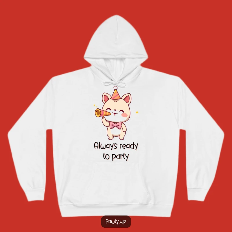Funny Cozy Bowtie Hoodie: Playful Party Animal's Festive Comfort Gift