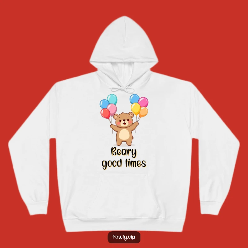 Funny Juggling Bear Balloons Hoodie: Cozy Celebration Vibes