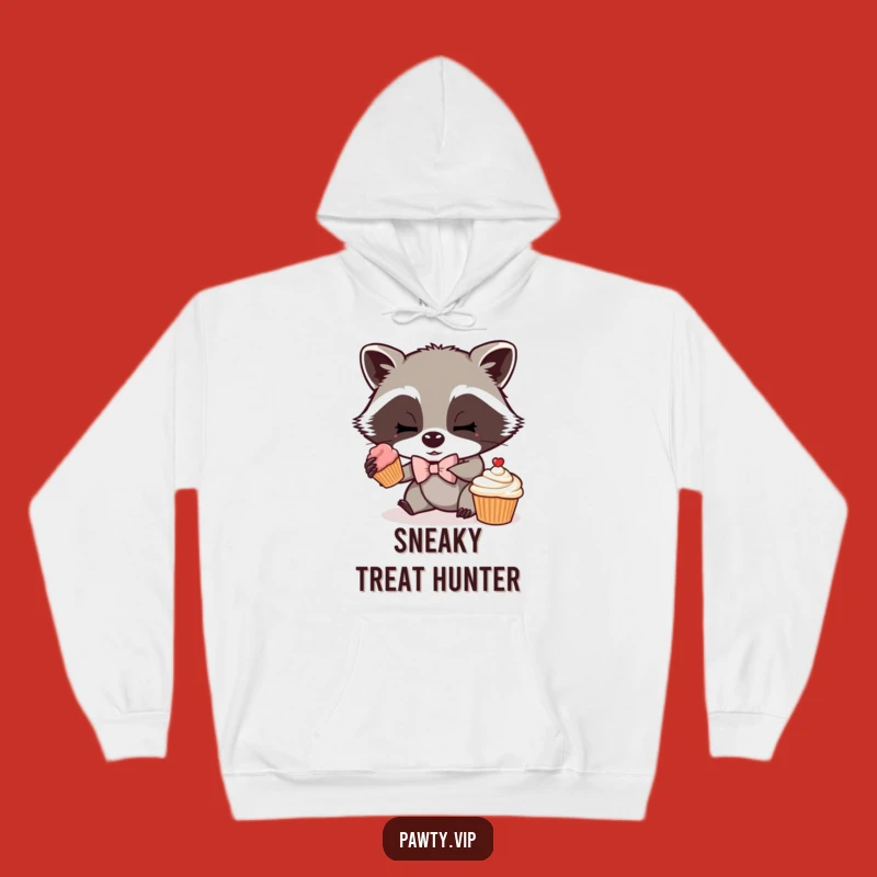 Funny Raccoon Cupcake Hoodie: Mischievous Bow Tie Raccoon Hoodie, Cozy & Fun Gift