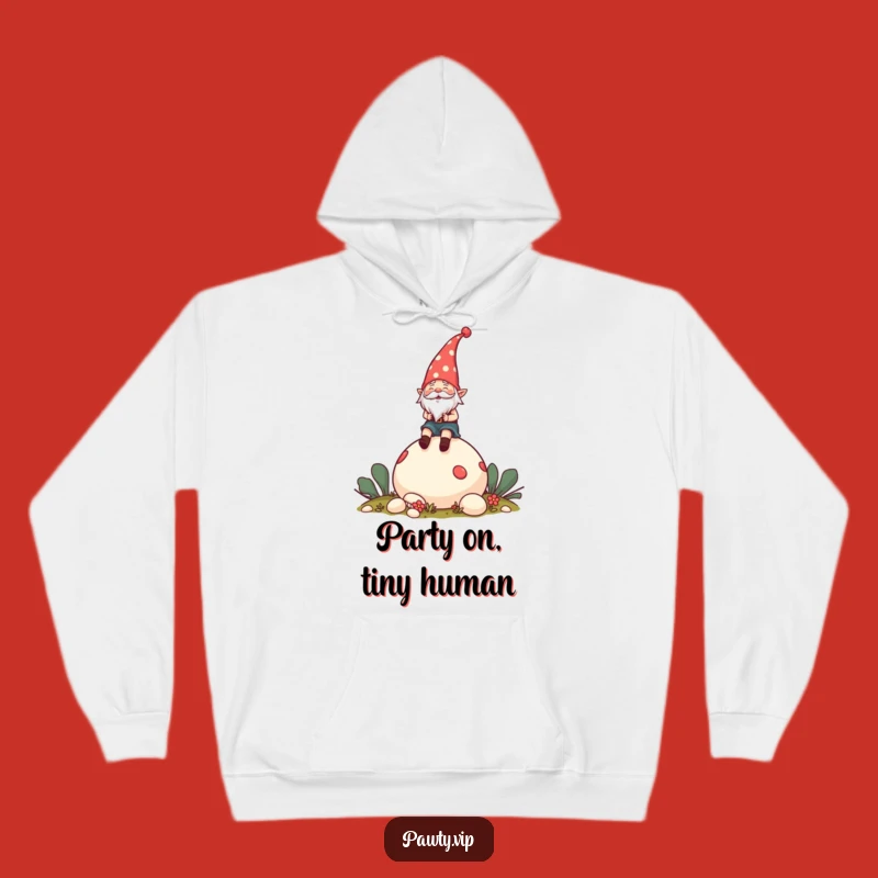 Funny Cozy Gnome Hoodie: Cheerful Mushroom Rider Apparel, Perfect Whimsical Gift
