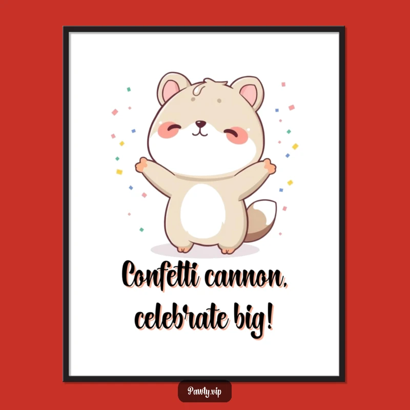 Funny Free Printable Wall Art: Animal's Confetti Celebration - Quirky Downloadable Decor!