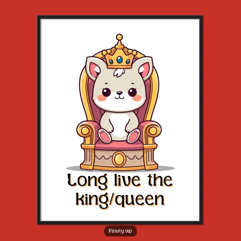 Free Printable Wall Art: Majestic Crowned Animal King - Funny Downloadable Art for Your Home