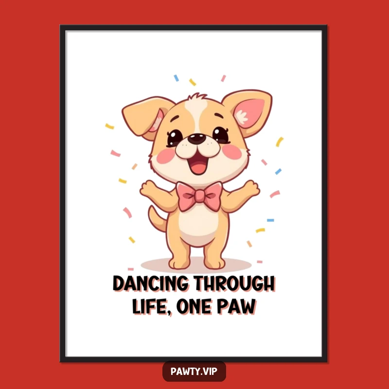 Funny Free Printable Wall Art: Dapper Dog Dance - Downloadable Party Art!