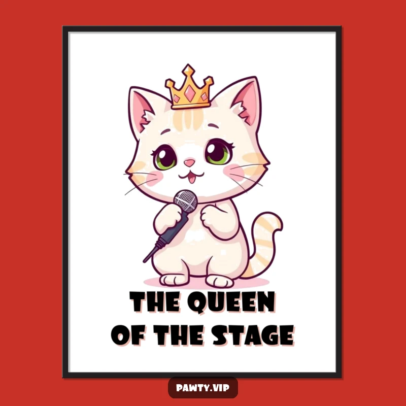 Funny Free Printable Wall Art: Star Cat Diva - Downloadable Glam Art!