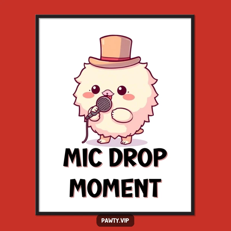 Free Printable Wall Art: Top Hat Creature Singer - Funny Downloadable Art for a Stage Vibe