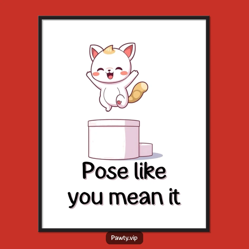 Funny Free Printable Wall Art: Kawaii Podium Posing Champ!