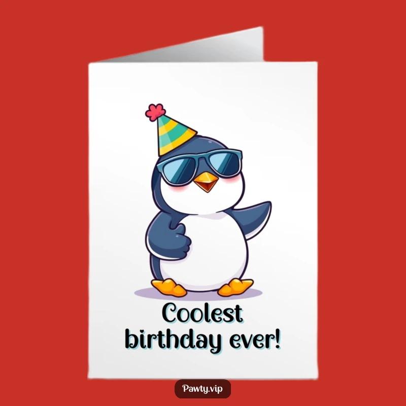 Free Printable Birthday Card: Cool Penguin Pal for a Fun, Downloadable Birthday Wish