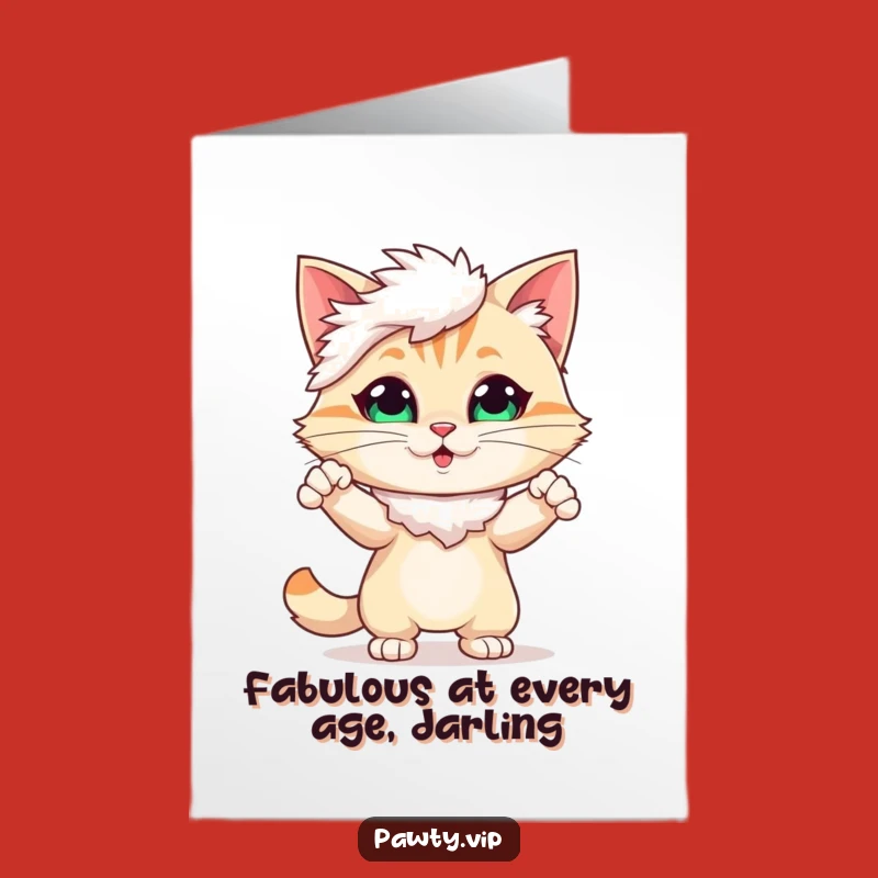 Free Printable Birthday Card: Funny Cat Diva Card for a Purrfectly Dramatic Celebration