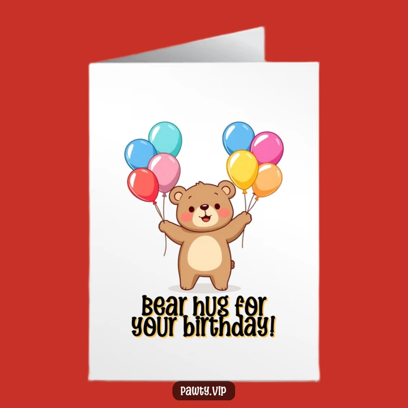 Free Printable Bear Juggler Birthday Card - Cheerful Balloons, Funny Downloadable Greeting for a Fun Day!