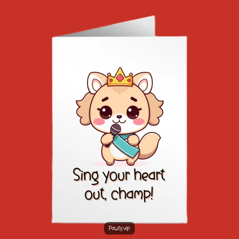 Free Printable Birthday Card: Funny Kawaii Rock Star Singing Your Special Day!
