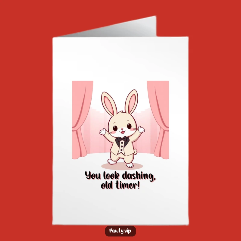 Free Printable Birthday Card: Funny Dancing Tuxedo Rabbit for a Joyful, Downloadable Gift