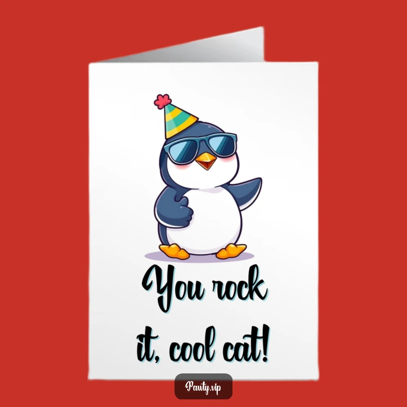 Free Printable Congrats Card: Chill Penguin for a Cool, Downloadable Celebration