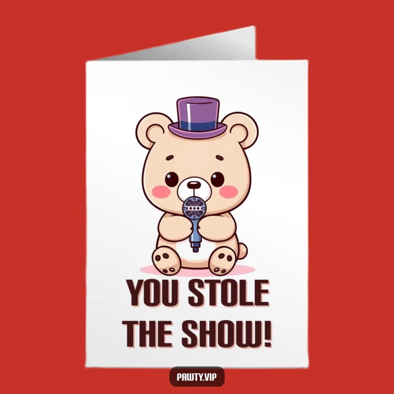 Free Printable Congrats Card: Kawaii Bear's Big Encore!