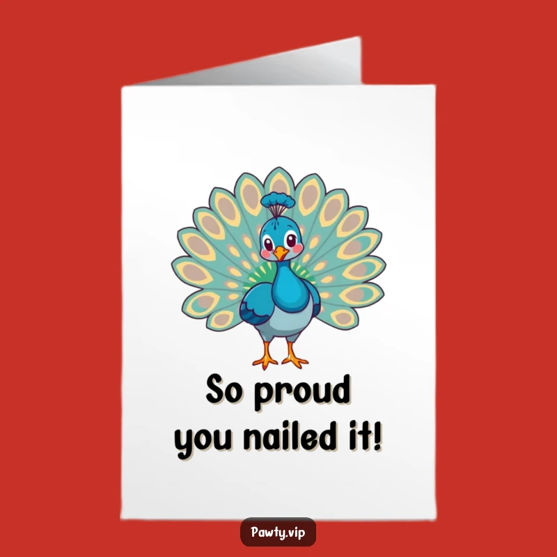 Free Printable Congrats Card: Proud Peacock Display - Hilarious Downloadable Gift