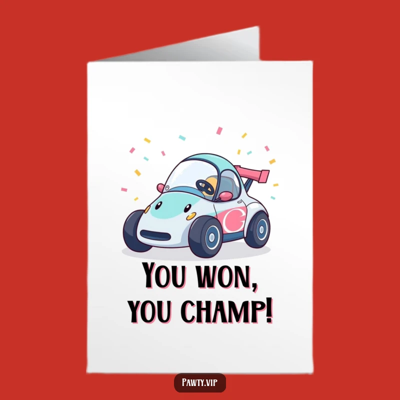 Free Printable Congrats Card Race Car Confetti Funny Downloadable Gift