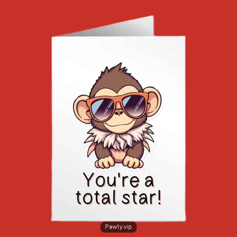 Free Printable Monkey Congrats Card: Funny Downloadable for Superstar Achievements