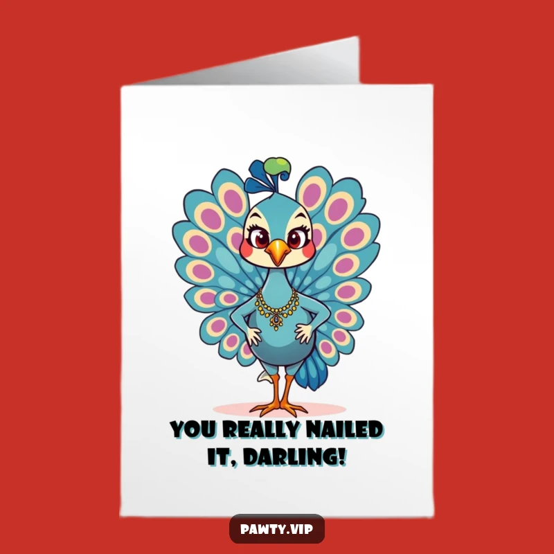 Free Printable Peacock Congratulations Card: Confident Strut for a Funny Downloadable Gift!