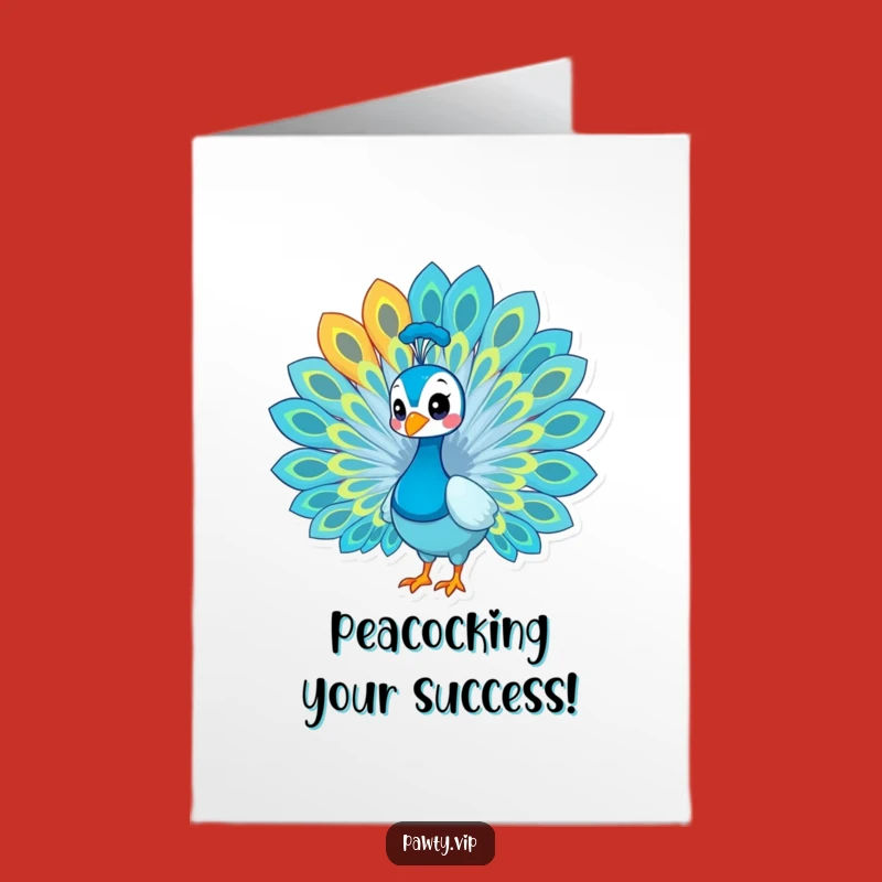 Free Printable Peacock Congrats Card: Funny Downloadable for Dazzling Achievements