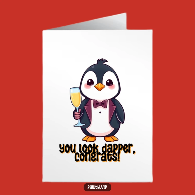 Free Printable Penguin Congrats Card: Funny Downloadable for Toasting Success