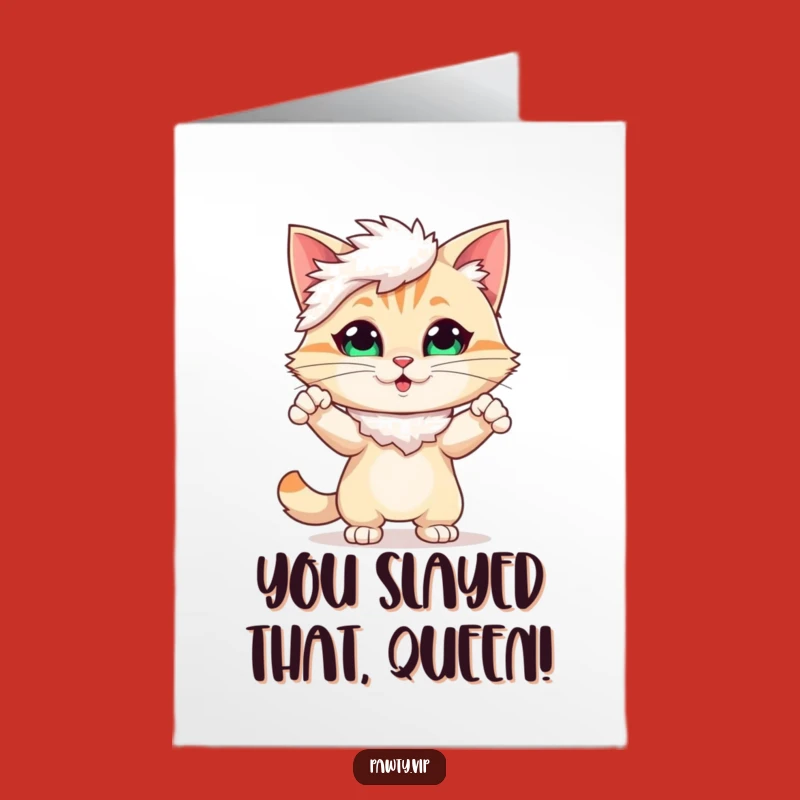 Free Printable Congrats Card: Fabulous Cat Diva for Your Grandest Achievements