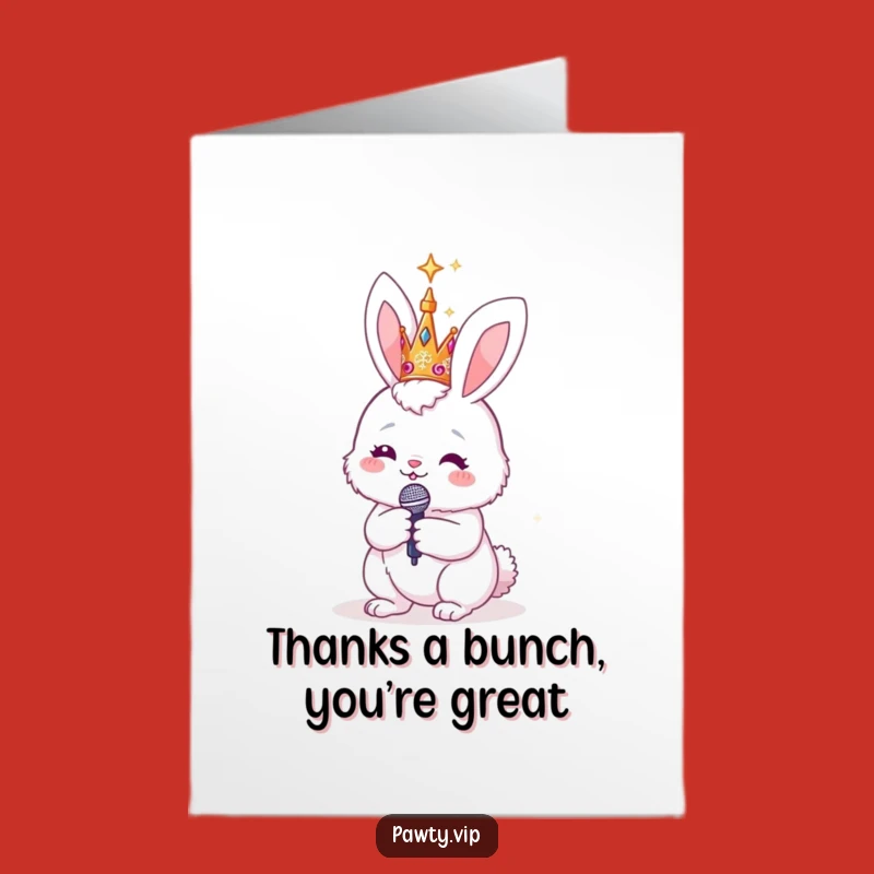 Free Printable Bunny Thank You Card: Star Bunny, Perfect Funny Downloadable Gift!