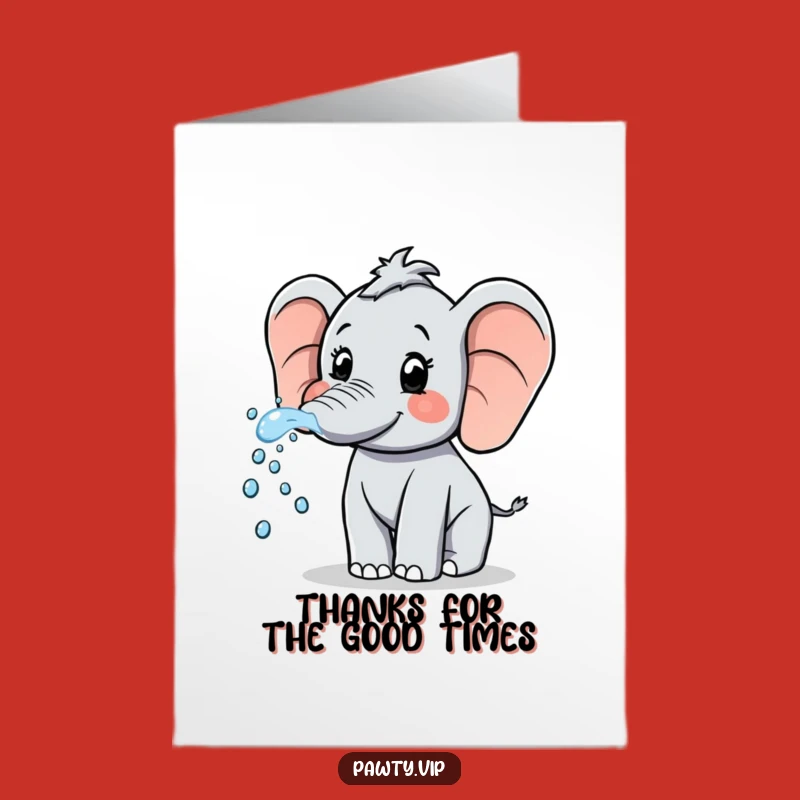 Free Printable Elephant Thank You Card: Sparkling Downloadable Gift for Thanks