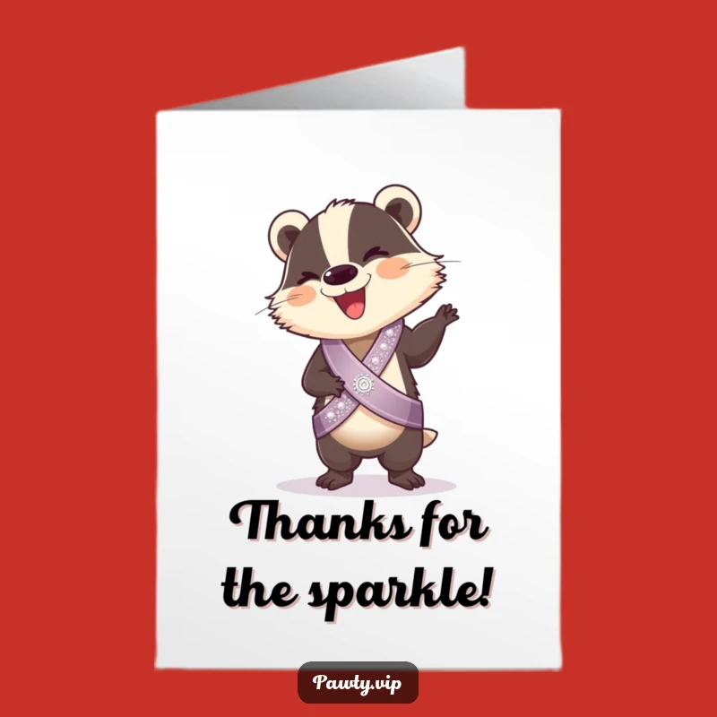 Free Printable Thank You Card: Badger's Joyful Thanks - Funny Downloadable Gratitude Gift