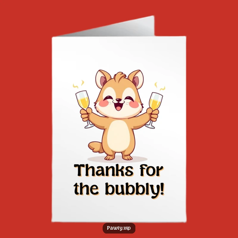 Free Printable Thank You Card: Juggling Animal Gratitude - Funny Downloadable Gift